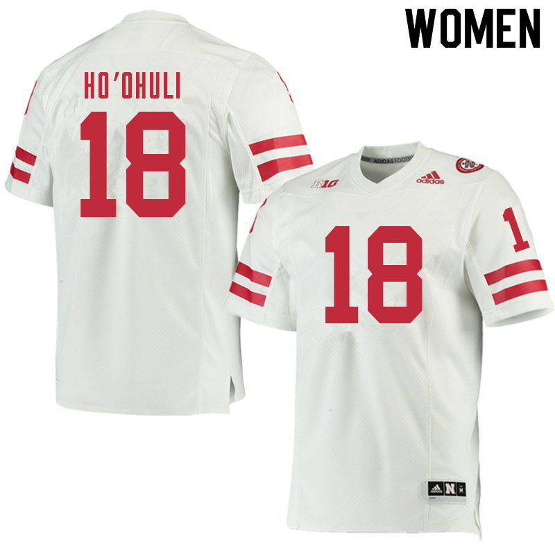 Women #18 Wynden Ho'ohuli Nebraska Cornhuskers College Football Jerseys Sale-White